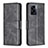 Leather Case Stands Flip Cover Holder B04F for OnePlus Nord N300 5G Black