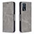 Leather Case Stands Flip Cover Holder B04F for Oppo A16 Gray