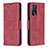 Leather Case Stands Flip Cover Holder B04F for Oppo A16 Red