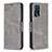 Leather Case Stands Flip Cover Holder B04F for Oppo A16s Gray