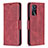 Leather Case Stands Flip Cover Holder B04F for Oppo A16s Red