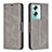 Leather Case Stands Flip Cover Holder B04F for Oppo A2 5G Gray