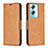 Leather Case Stands Flip Cover Holder B04F for Oppo A2 5G Light Brown