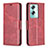 Leather Case Stands Flip Cover Holder B04F for Oppo A2 5G Red