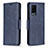 Leather Case Stands Flip Cover Holder B04F for Oppo A54 4G Blue