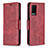 Leather Case Stands Flip Cover Holder B04F for Oppo A54 4G Red