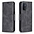 Leather Case Stands Flip Cover Holder B04F for Oppo A54 5G Black