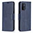 Leather Case Stands Flip Cover Holder B04F for Oppo A54 5G Blue