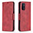 Leather Case Stands Flip Cover Holder B04F for Oppo A54 5G Red