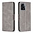 Leather Case Stands Flip Cover Holder B04F for Oppo A57 5G Gray