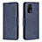 Leather Case Stands Flip Cover Holder B04F for Oppo A74 4G Blue