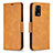 Leather Case Stands Flip Cover Holder B04F for Oppo A74 4G Light Brown