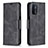 Leather Case Stands Flip Cover Holder B04F for Oppo A74 5G Black