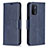 Leather Case Stands Flip Cover Holder B04F for Oppo A74 5G Blue