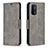 Leather Case Stands Flip Cover Holder B04F for Oppo A74 5G Gray