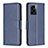 Leather Case Stands Flip Cover Holder B04F for Oppo A77 5G Blue