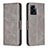 Leather Case Stands Flip Cover Holder B04F for Oppo A77 5G Gray