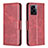 Leather Case Stands Flip Cover Holder B04F for Oppo A77 5G Red