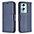 Leather Case Stands Flip Cover Holder B04F for Oppo A79 5G Blue