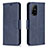 Leather Case Stands Flip Cover Holder B04F for Oppo A94 5G Blue