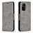 Leather Case Stands Flip Cover Holder B04F for Oppo A94 5G Gray