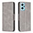 Leather Case Stands Flip Cover Holder B04F for Oppo A96 4G Gray