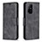 Leather Case Stands Flip Cover Holder B04F for Oppo F19 Pro+ Plus 5G Black