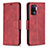 Leather Case Stands Flip Cover Holder B04F for Oppo F19 Pro Red