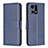 Leather Case Stands Flip Cover Holder B04F for Oppo F21 Pro 4G Blue