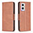 Leather Case Stands Flip Cover Holder B04F for Oppo F21 Pro 5G Brown