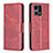 Leather Case Stands Flip Cover Holder B04F for Oppo F21s Pro 4G Red