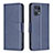 Leather Case Stands Flip Cover Holder B04F for Oppo Find X5 Pro 5G Blue