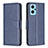 Leather Case Stands Flip Cover Holder B04F for Oppo K10 4G Blue