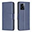 Leather Case Stands Flip Cover Holder B04F for Oppo K10 5G India Blue