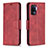 Leather Case Stands Flip Cover Holder B04F for Oppo Reno5 F Red