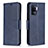 Leather Case Stands Flip Cover Holder B04F for Oppo Reno5 Lite Blue