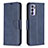 Leather Case Stands Flip Cover Holder B04F for Oppo Reno6 5G Blue