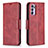 Leather Case Stands Flip Cover Holder B04F for Oppo Reno6 5G Red