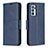 Leather Case Stands Flip Cover Holder B04F for Oppo Reno6 Pro 5G India Blue