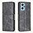 Leather Case Stands Flip Cover Holder B04F for Realme 9i 4G Black