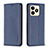 Leather Case Stands Flip Cover Holder B04F for Realme C51 Blue