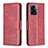 Leather Case Stands Flip Cover Holder B04F for Realme Q5i 5G Red