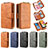 Leather Case Stands Flip Cover Holder B04F for Samsung Galaxy A01 SM-A015