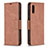 Leather Case Stands Flip Cover Holder B04F for Samsung Galaxy A02 Brown