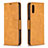 Leather Case Stands Flip Cover Holder B04F for Samsung Galaxy A02 Light Brown