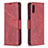 Leather Case Stands Flip Cover Holder B04F for Samsung Galaxy A02 Red