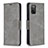 Leather Case Stands Flip Cover Holder B04F for Samsung Galaxy A03s Gray