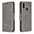 Leather Case Stands Flip Cover Holder B04F for Samsung Galaxy A10s Gray
