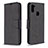 Leather Case Stands Flip Cover Holder B04F for Samsung Galaxy A11 Black