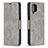 Leather Case Stands Flip Cover Holder B04F for Samsung Galaxy A12 5G Gray